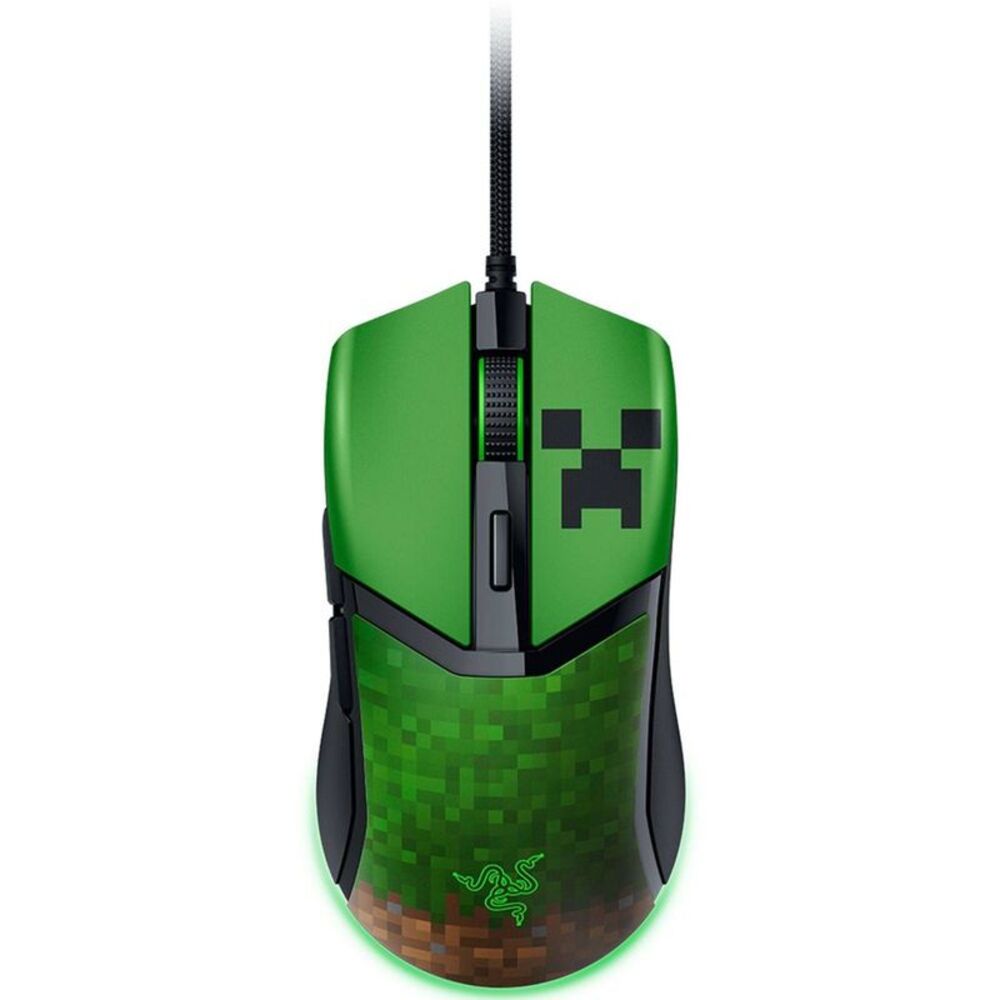 Razer -  Cobra Customizable Gaming Mouse - Minecraft  Green
